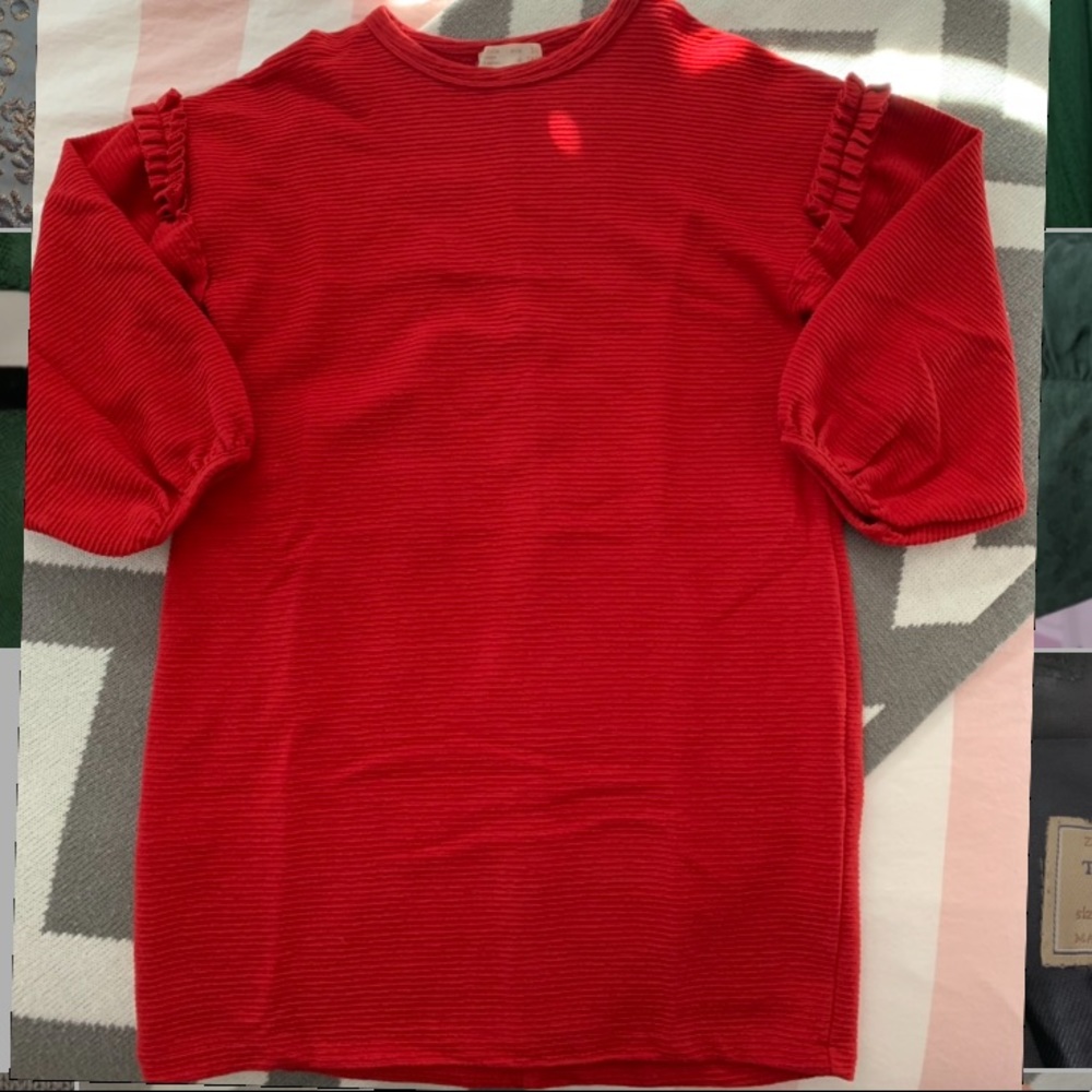 Girls red midi dress 10 year